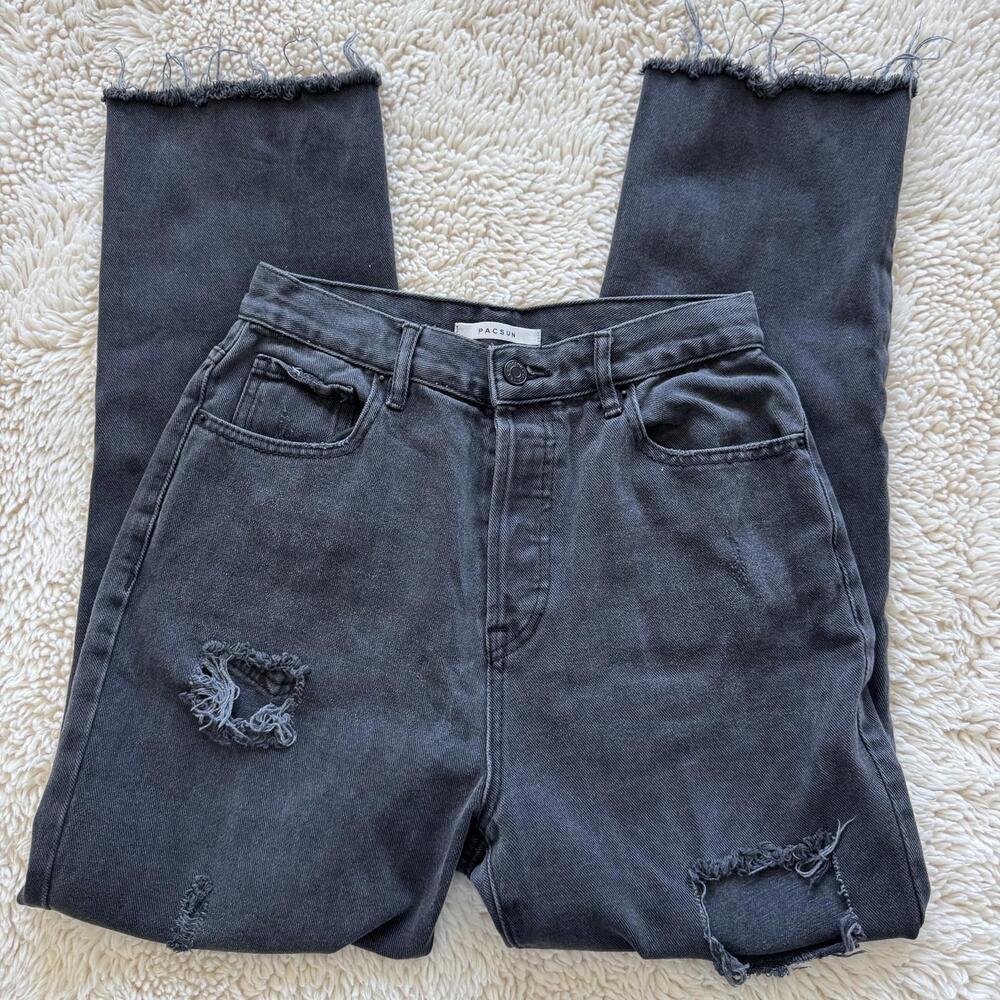 PacSun Distressed Black Denim Jeans - Size 27
